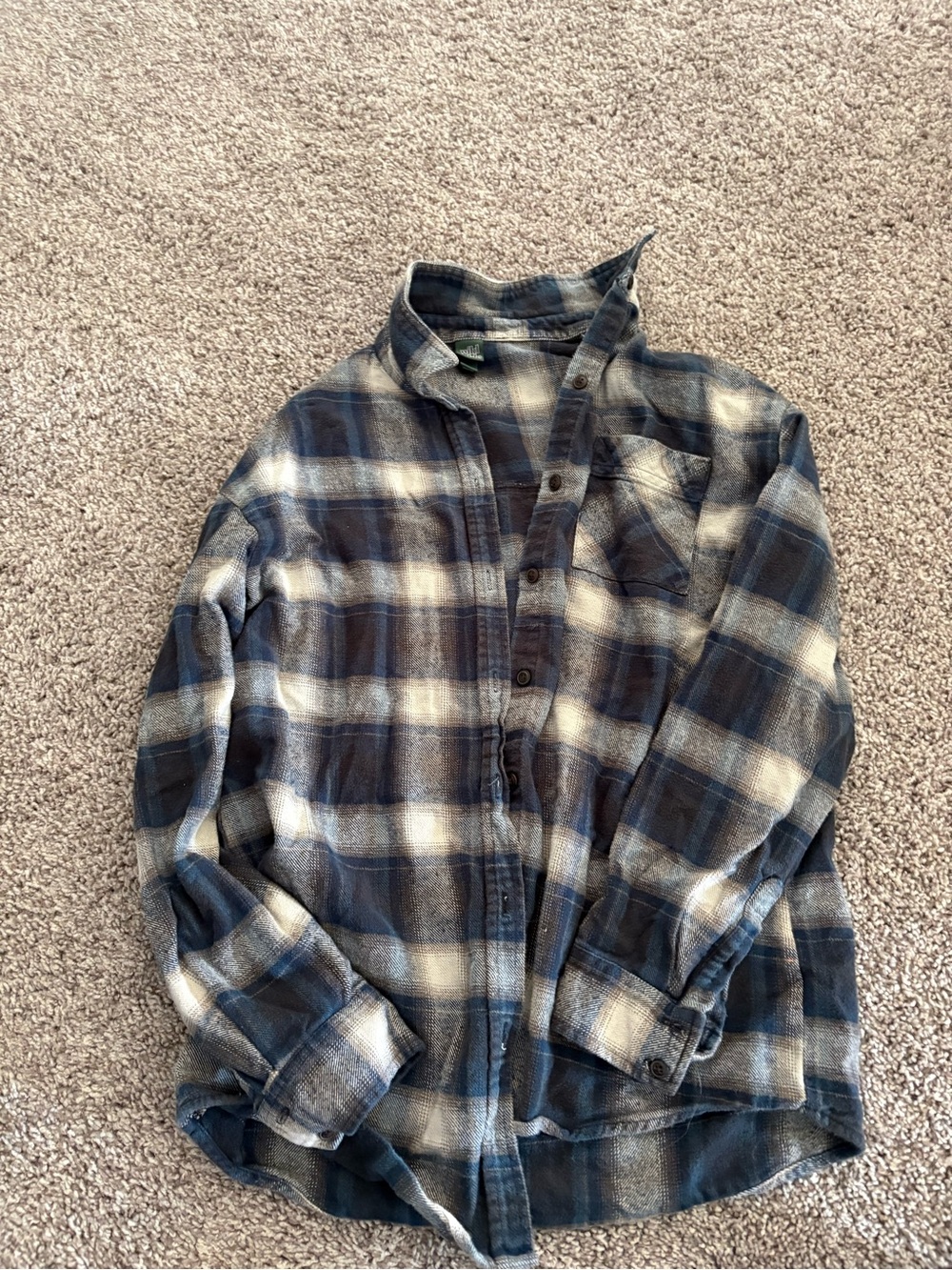 wild fable Blue and Cream Plaid Button-Up Shirt